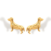 Aretes de perros salchicha vista diagonal
